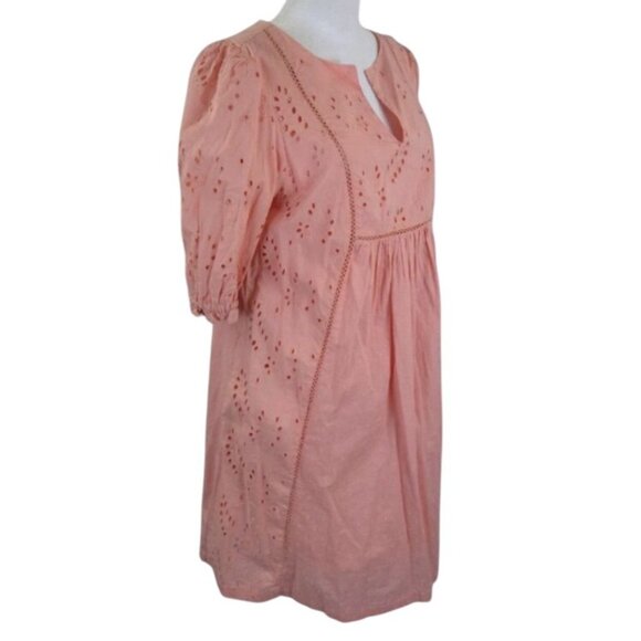 Universal Thread Dress Pink Eyelet Lace Mini Boho Cottagecore Peasant Medium - Picture 2 of 5